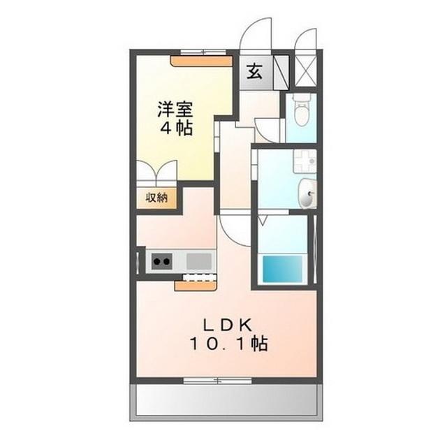FRECCIA II(1LDK/1階)の間取り写真