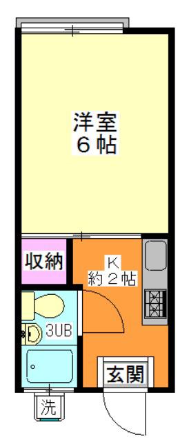 アゼリアコーポ(1K/1階)の間取り写真