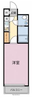 エステート・モア・平尾山荘通(1K/2階)の間取り写真