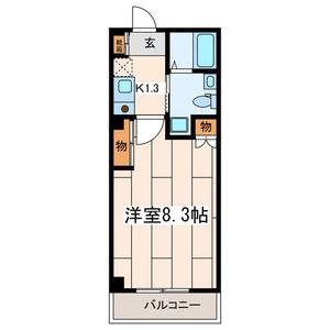 LA VERGER(1K/4階)の間取り写真
