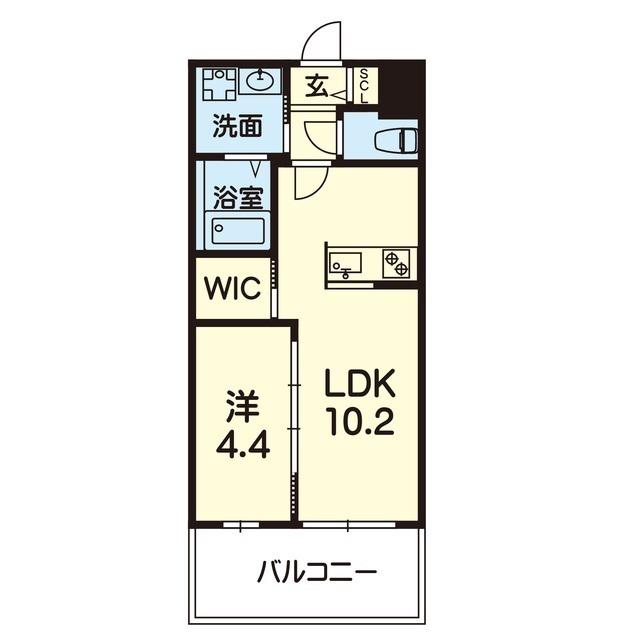 ライズ健軍参道(1LDK/3階)の間取り写真