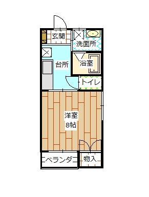 メゾン北目(1K/2階)の間取り写真