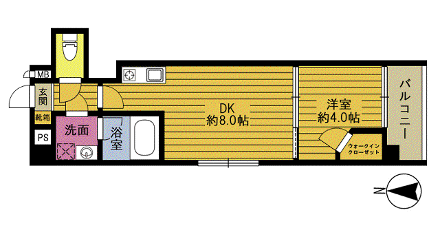 パークスクエア青山通(1LDK/8階)の間取り写真