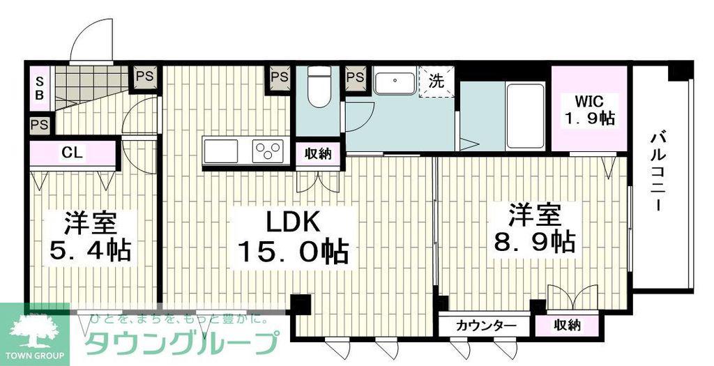 FK&Y(2LDK/5階)の間取り写真