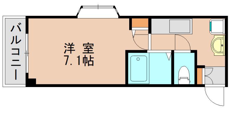 ピュア県庁弐番館(1K/3階)の間取り写真