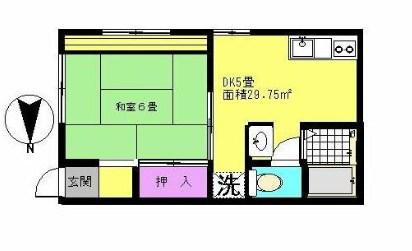 ミナトハイム(1DK/1階)の間取り写真