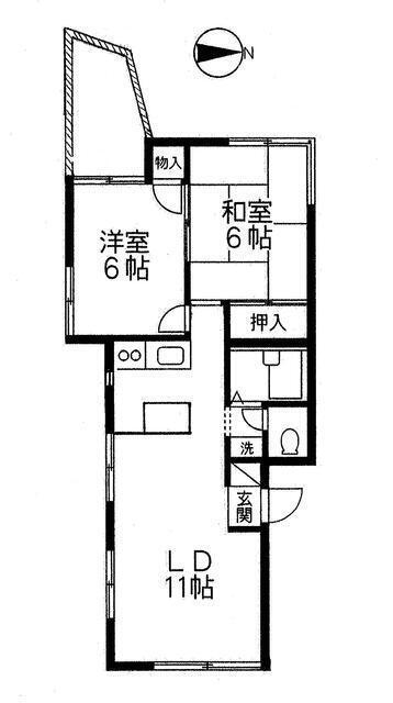 アミカブルメグロ(2LDK/1階)の間取り写真