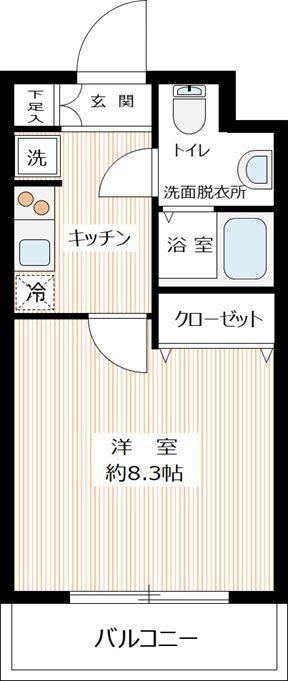 ファーストコート赤羽(1K/4階)の間取り写真