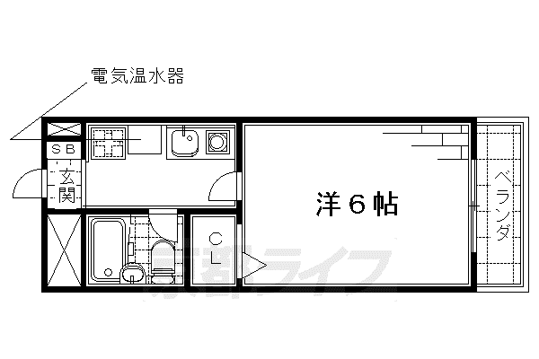 プレスト桃山(1K/2階)の間取り写真