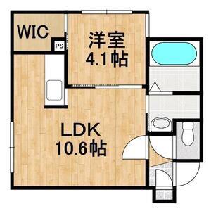 CONAN富士(1LDK/1階)の間取り写真