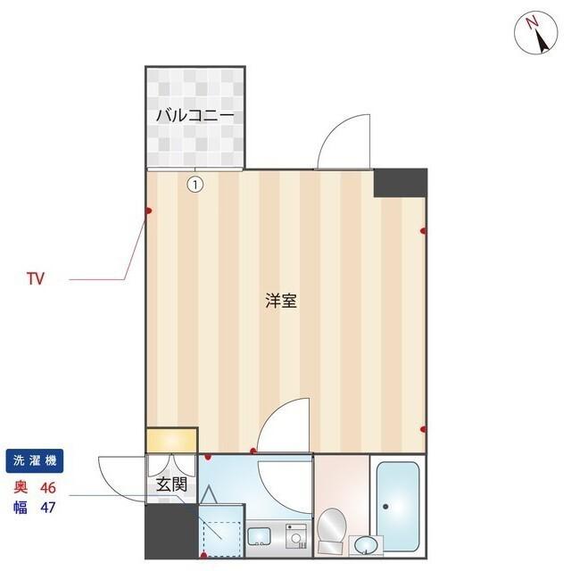 ロイヤルガーデン武蔵小山(1K/2階)の間取り写真