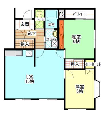 クレスト町田I3号棟(2LDK/2階)の間取り写真
