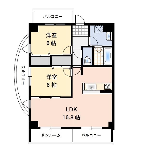 フォルムGP 2号棟(2LDK/4階)の間取り写真