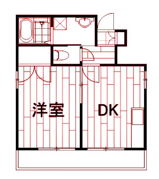 鈴木マンション(1DK/4階)の間取り写真