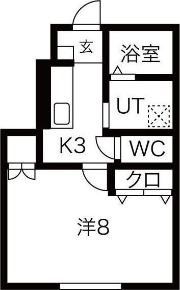 清水館I(1K/1階)の間取り写真