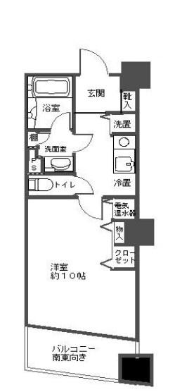 ブロードシティ東京(1K/2階)の間取り写真
