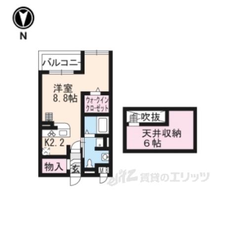 タピエス(1K/2階)の間取り写真