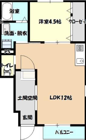 グランミュレ(1LDK/1階)の間取り写真