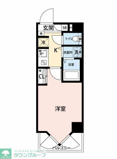 マイナビSTAYコンフォート二子多摩川(1K/4階)の間取り写真