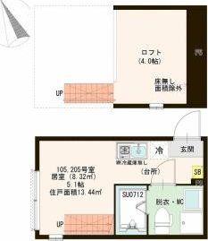 ニューメゾンワイワイ(ワンルーム/1階)の間取り写真