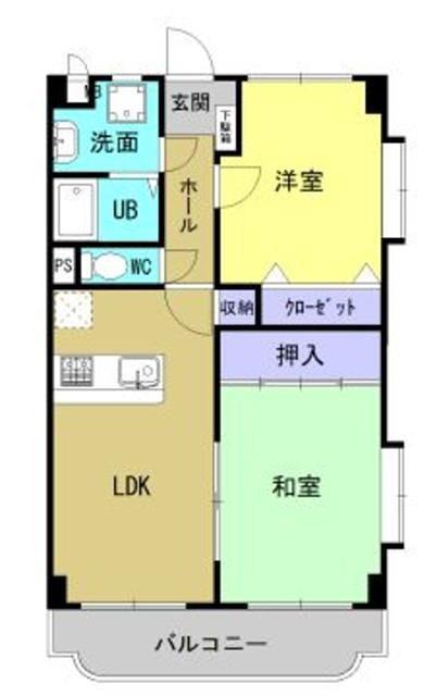 コンフォート坂之上(2LDK/3階)の間取り写真