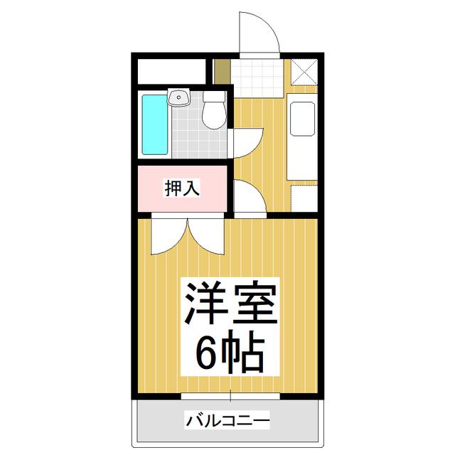 シーダーヴィレッヂ(1K/2階)の間取り写真