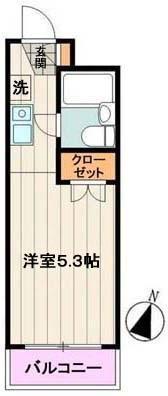 日野旭が丘ハイデンス(ワンルーム/3階)の間取り写真