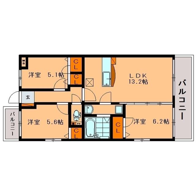 プリマベーラ(3LDK/2階)の間取り写真