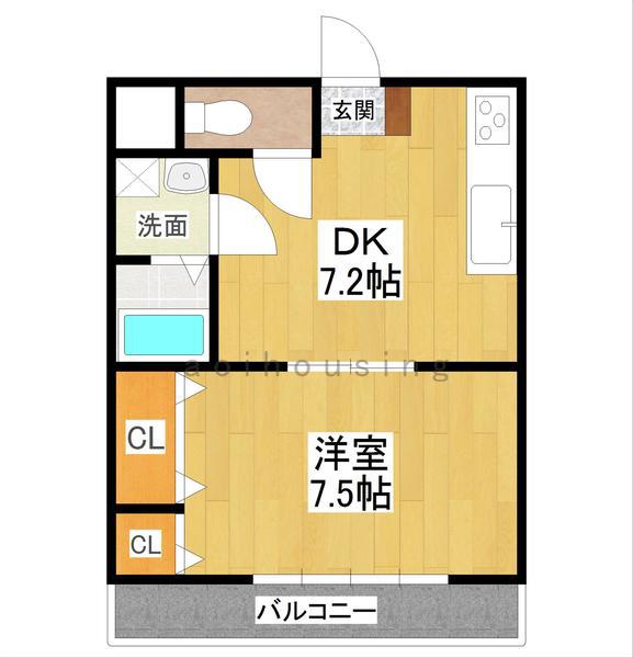 中山ハイツ(1DK/3階)の間取り写真