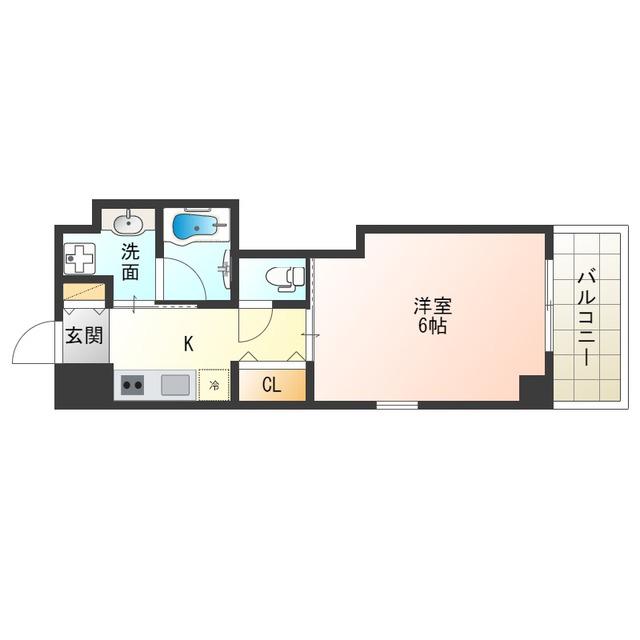 グリッド(1K/7階)の間取り写真