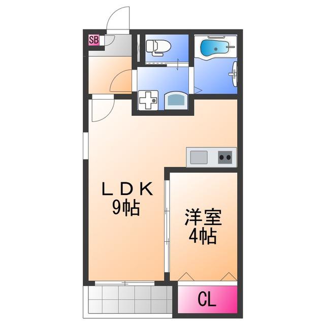 ジーメゾン泉佐野新町クオジエレ(1LDK/1階)の間取り写真