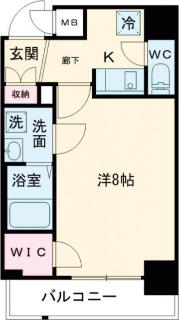 ララプレイス三宮ルミナージュ(1K/8階)の間取り写真