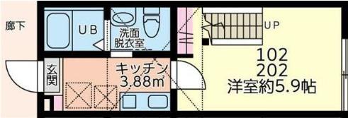 ショコラ BASE(1K/1階)の間取り写真