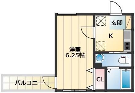 グラン山手(1K/1階)の間取り写真