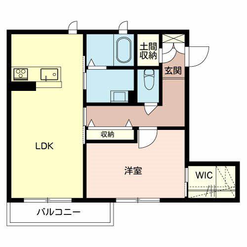 シャーメゾン大磯(1LDK/1階)の間取り写真