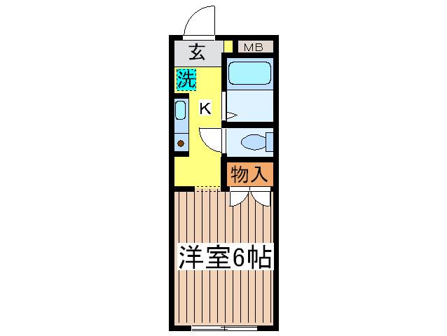 アカツキハイム(1K/1階)の間取り写真