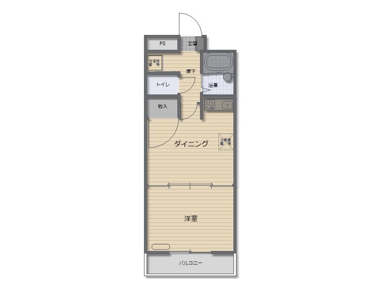 ヴィルフォーレ山村II(1DK/3階)の間取り写真