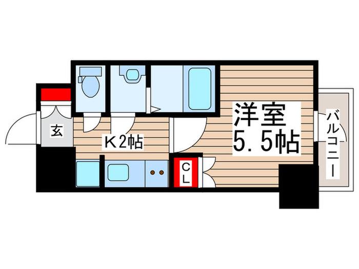 グラード新所沢(1K/12階)の間取り写真