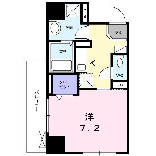 ペンディーオ ソプラ 夢見ヶ崎(1K/2階)の間取り写真