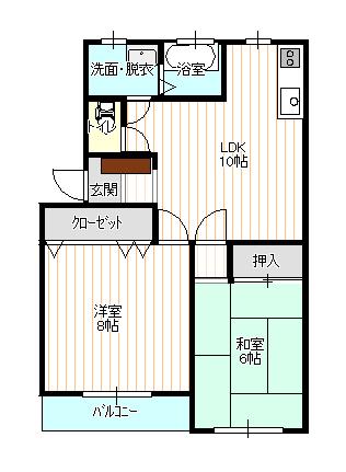 メゾンシエル(2LDK/2階)の間取り写真
