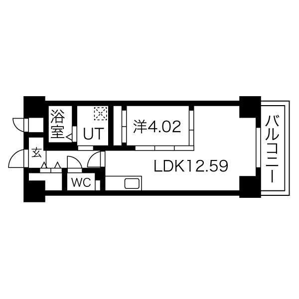 PRIMAL千種STELO(1LDK/11階)の間取り写真