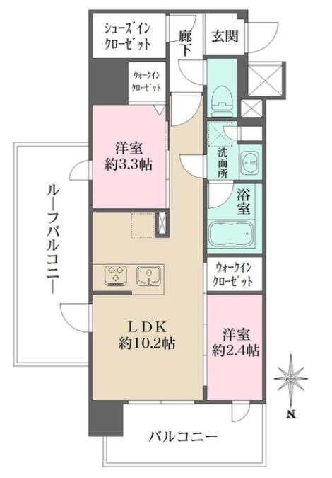 井草1丁目M(2LDK/7階)の間取り写真