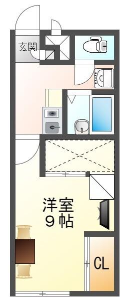GREENHOUSE相木(1K/2階)の間取り写真