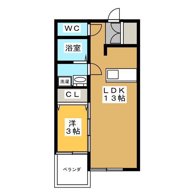 ショール コート(1LDK/1階)の間取り写真