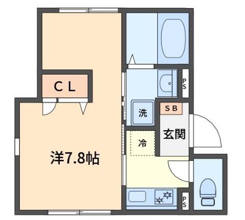 ラミティエ北千住(1K/3階)の間取り写真