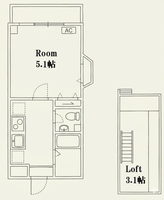 シャトレ西荻窪(1K/2階)の間取り写真