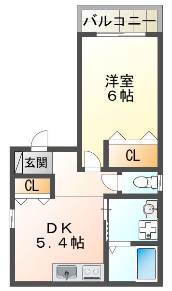 レグルス板宿(1DK/1階)の間取り写真