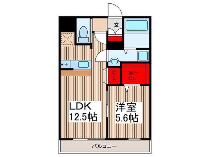 ソシア坂下町(1LDK/3階)の間取り写真