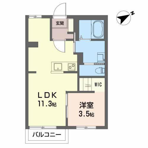 ビューハイツ南町A棟(1LDK/1階)の間取り写真