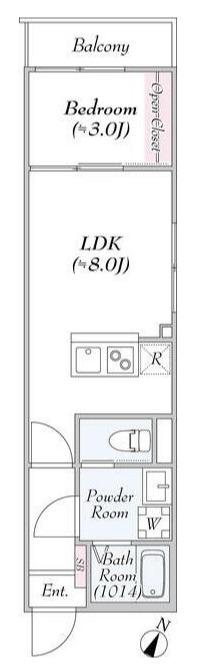 ストーンズ久米川(1LDK/3階)の間取り写真